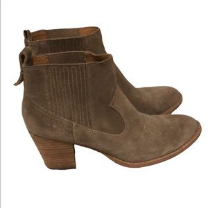 Dolce Vita gray suede cowboy ankle boots